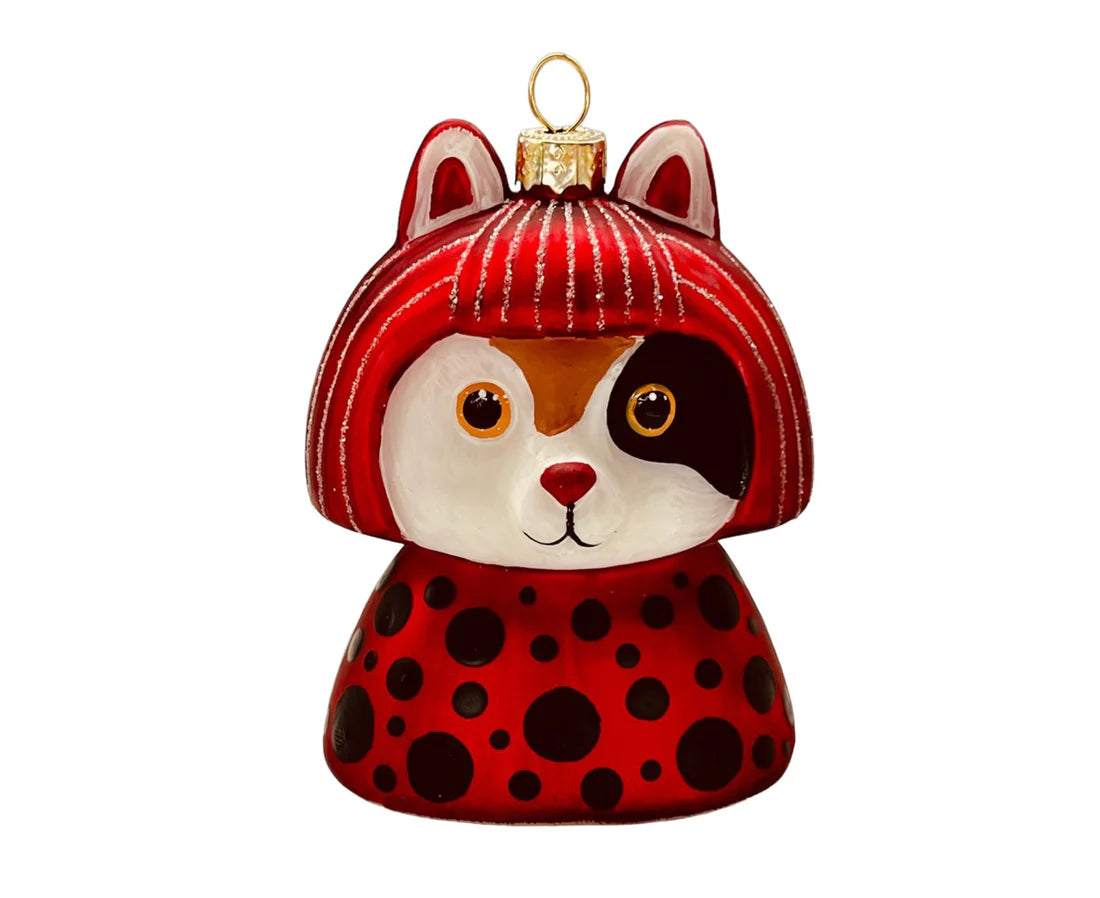 Yayoi Kusameow Cat Glass Ornament