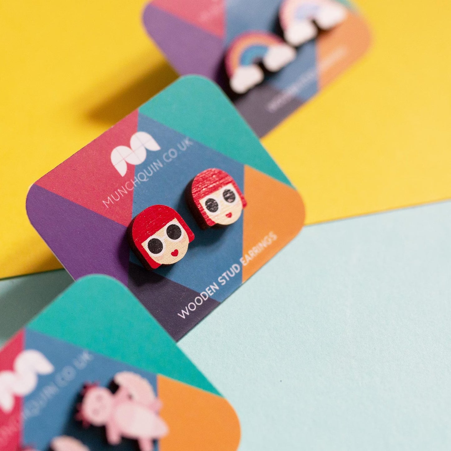 Yayoi Kusama - Eco-friendly Wooden Stud Earrings