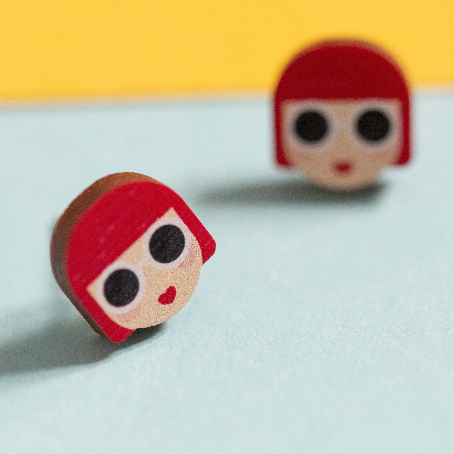 Yayoi Kusama - Eco-friendly Wooden Stud Earrings