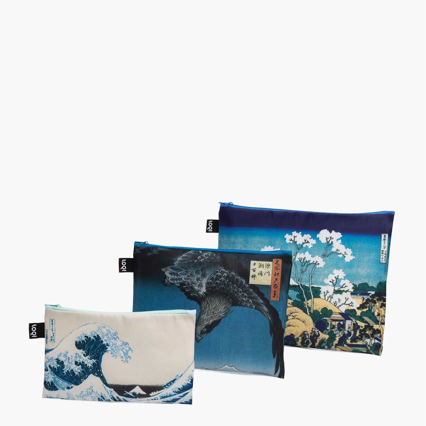 Hokusai / Hiroshige Recycled Zip Pockets (Set of 3)