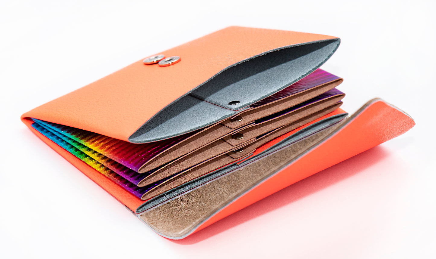 Carmine Lotus Card Wallet: Rainbow Red