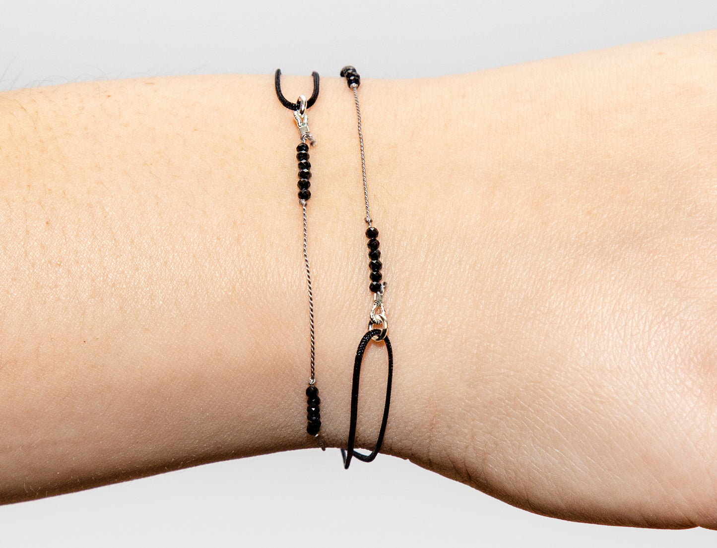Starlette Choker: Black Spinel with Grey, Sterling Silver by Dafné