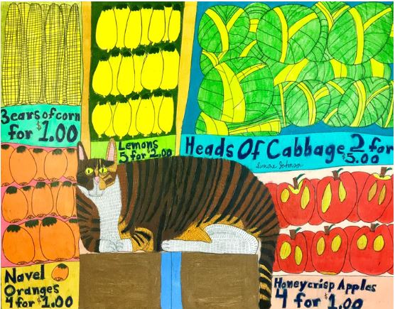 Bodega Cat With Fruits And Vegetables Puzzle