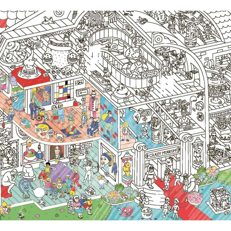 OMY Coloring Poster: Crazy Museum