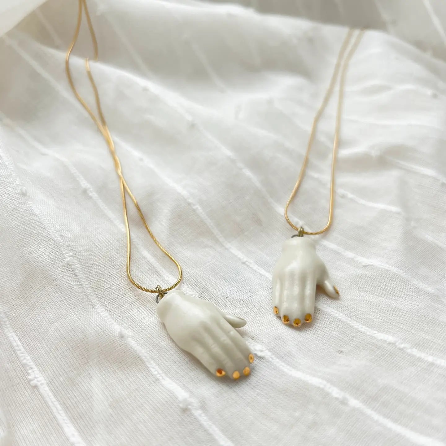 White Ceramic Hand Pendant