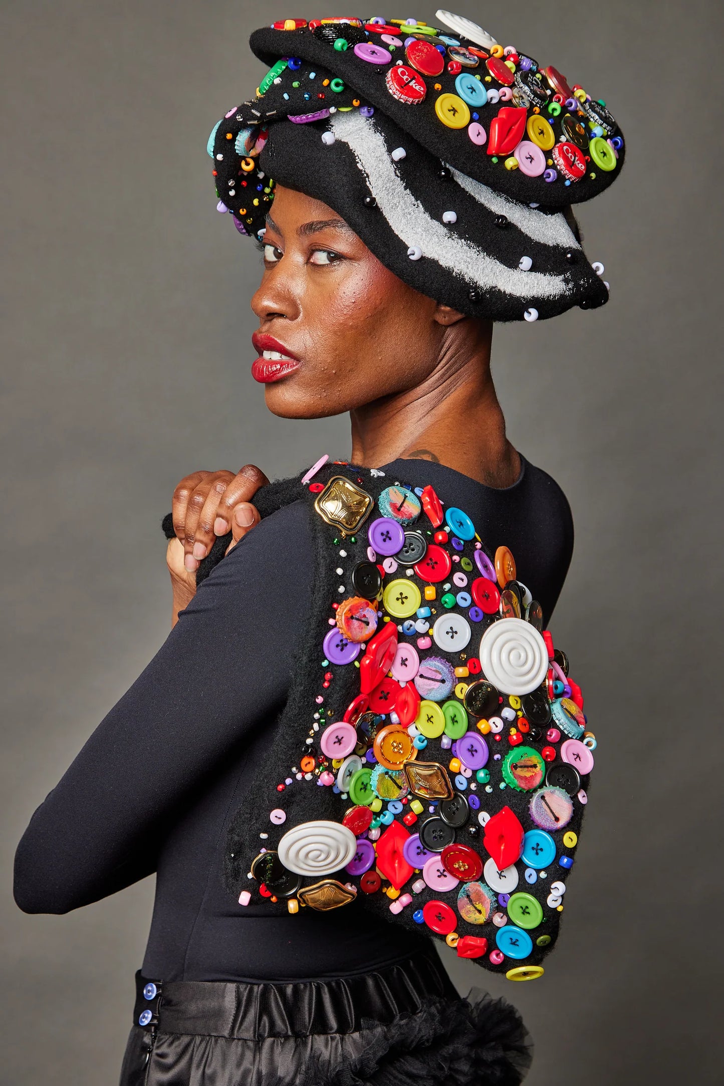 Multicolor Button Bag