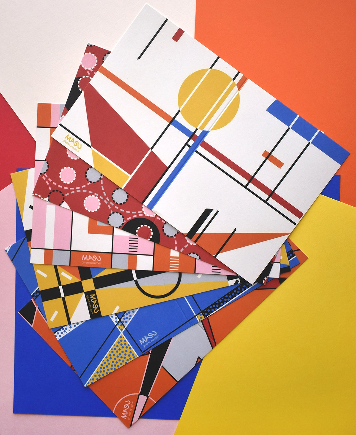 Bauhaus Inspired Recycled Everyday Note Card #1 - Set of 6
