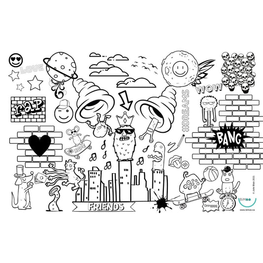 BiMoo Coloring Cloth Placemat - Graffiti