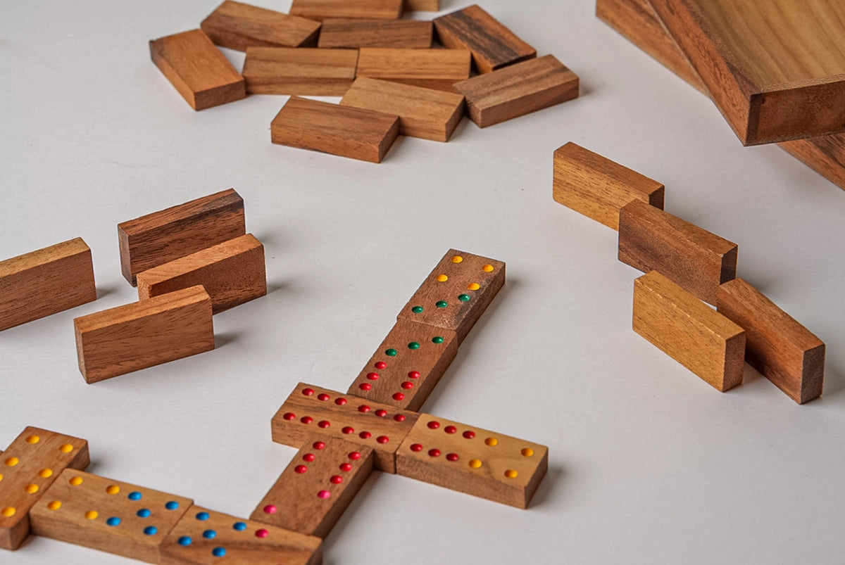 Classic Mango Wood Domino Set