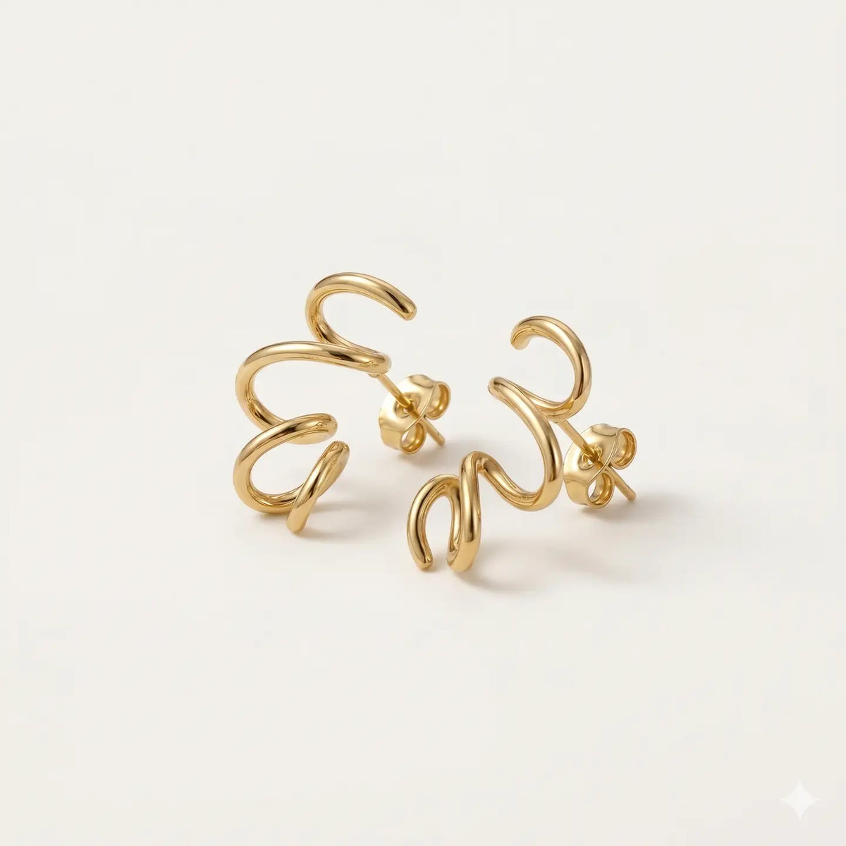 14K Gold Filled Sculptural Ribbon Earrings