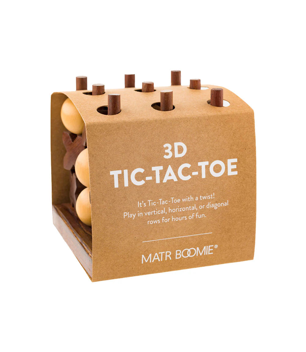 3D Tic Tac Toe Handcrafted Wood Game