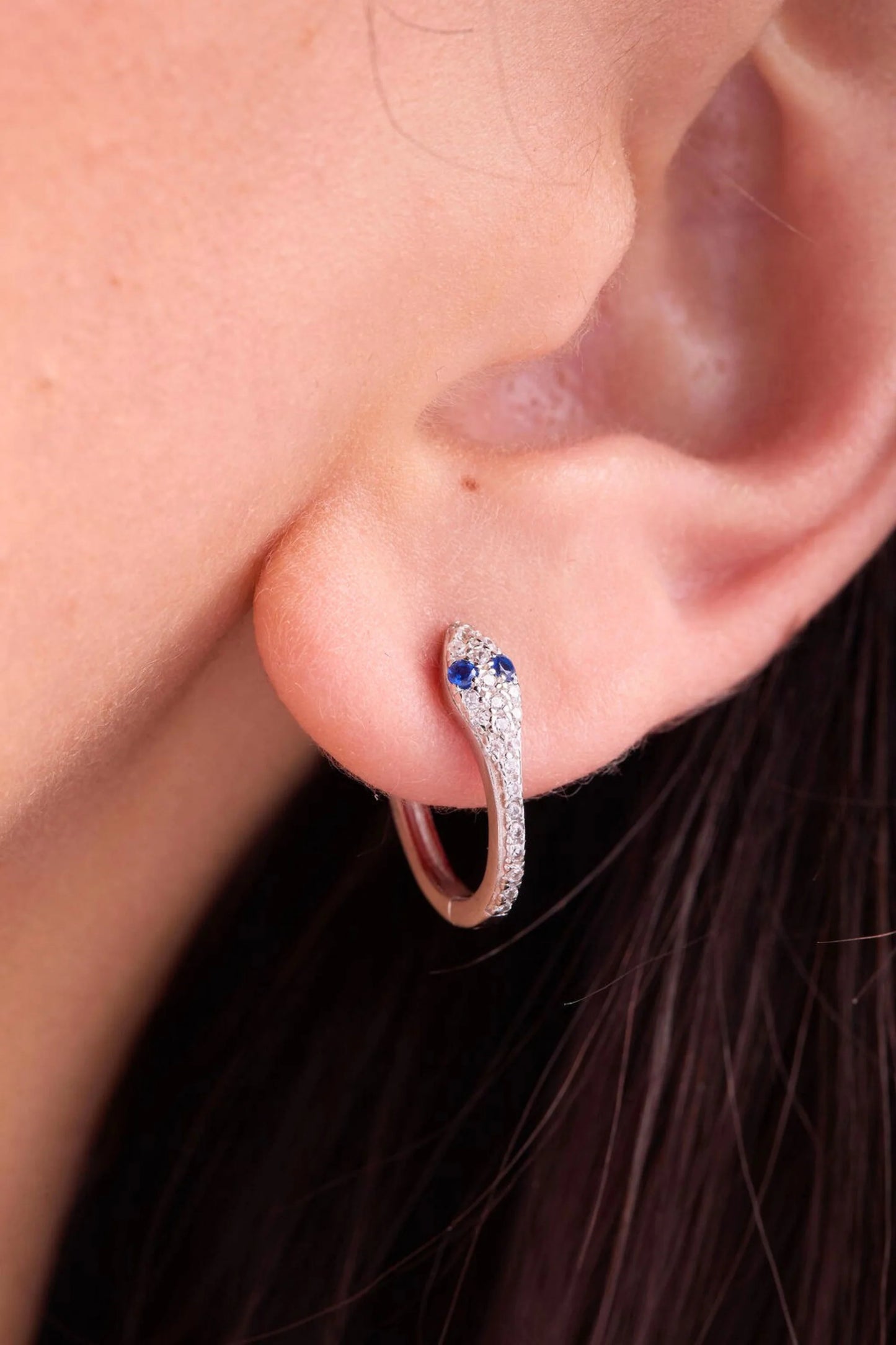 Silver Snake Stud Earrings