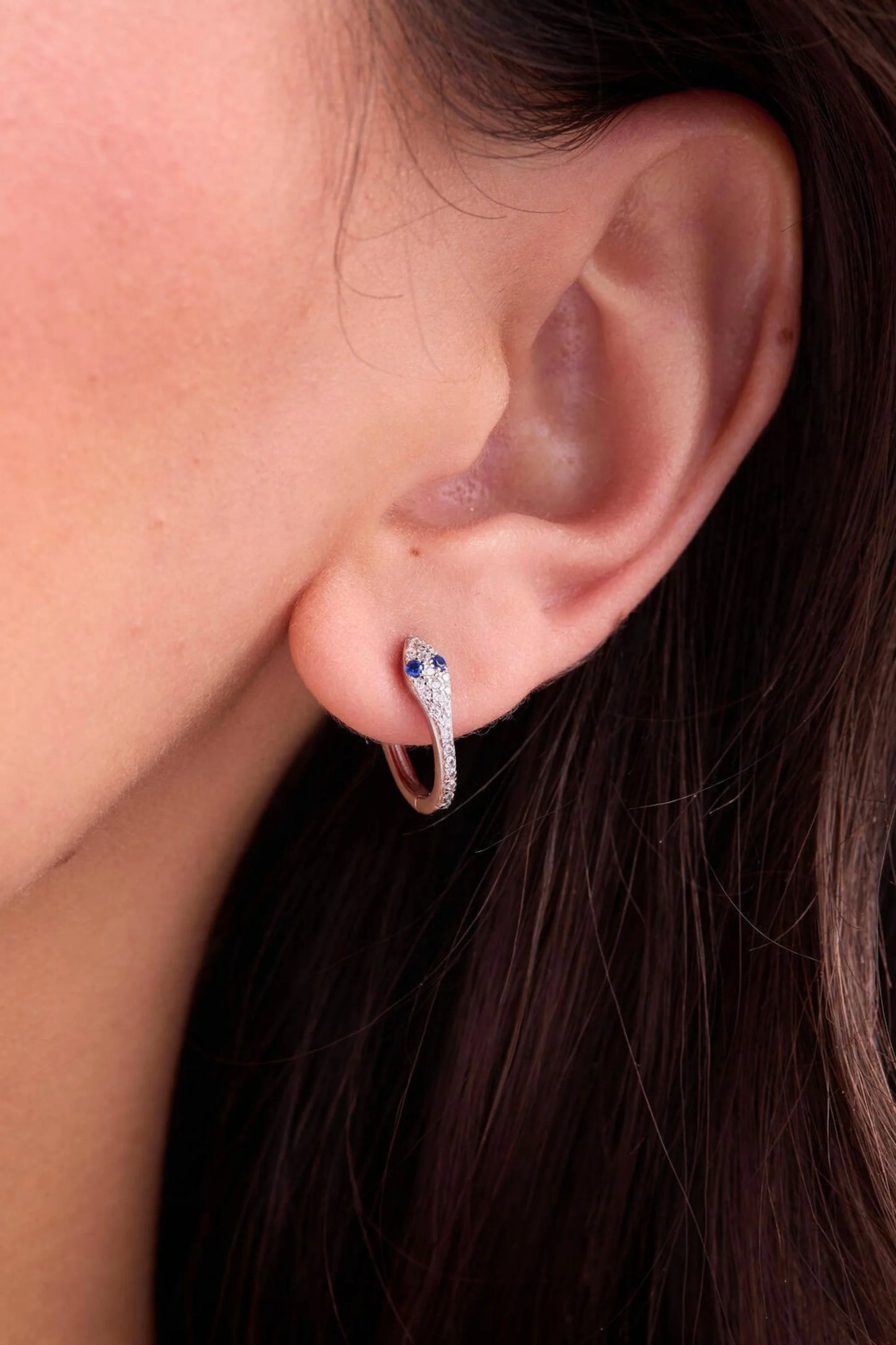 Silver Snake Stud Earrings