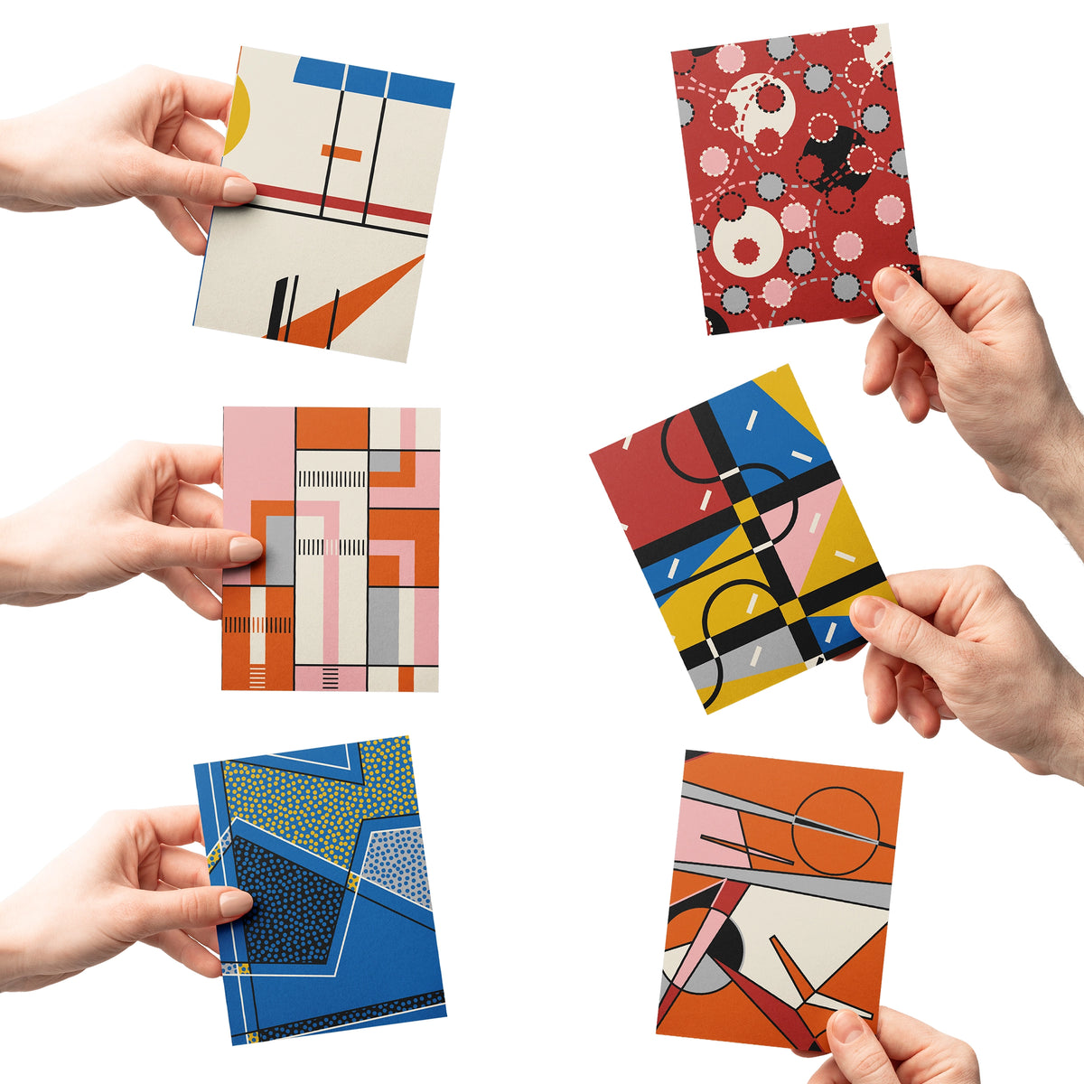 Bauhaus Inspired Recycled Everyday Note Card #1 - Set of 6