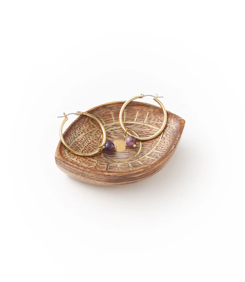 Drishti Trinket Mini Wooden Tray - Evil Eye