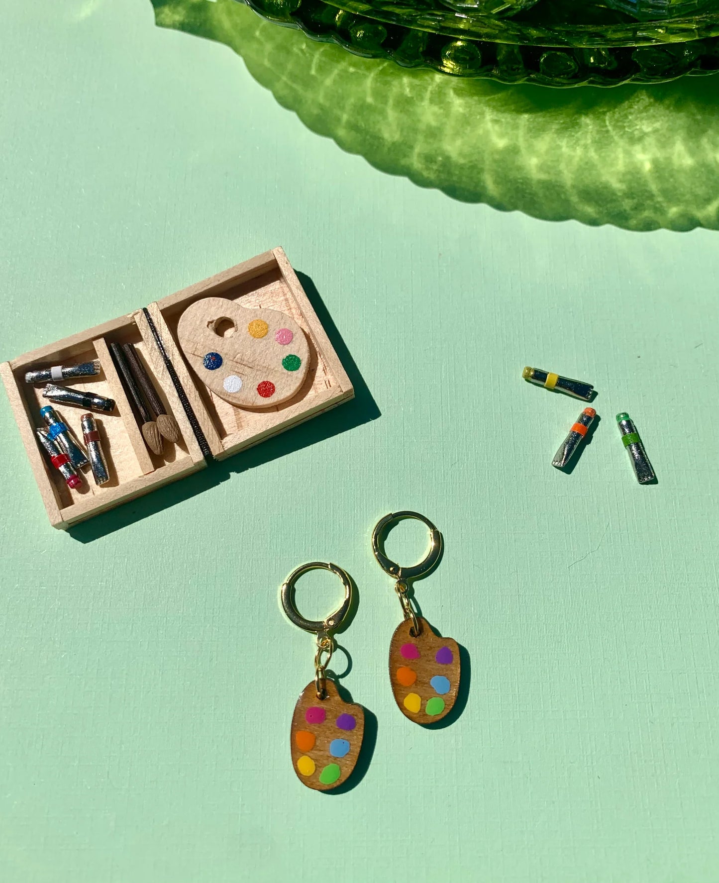 Mini Paint Palette Earrings