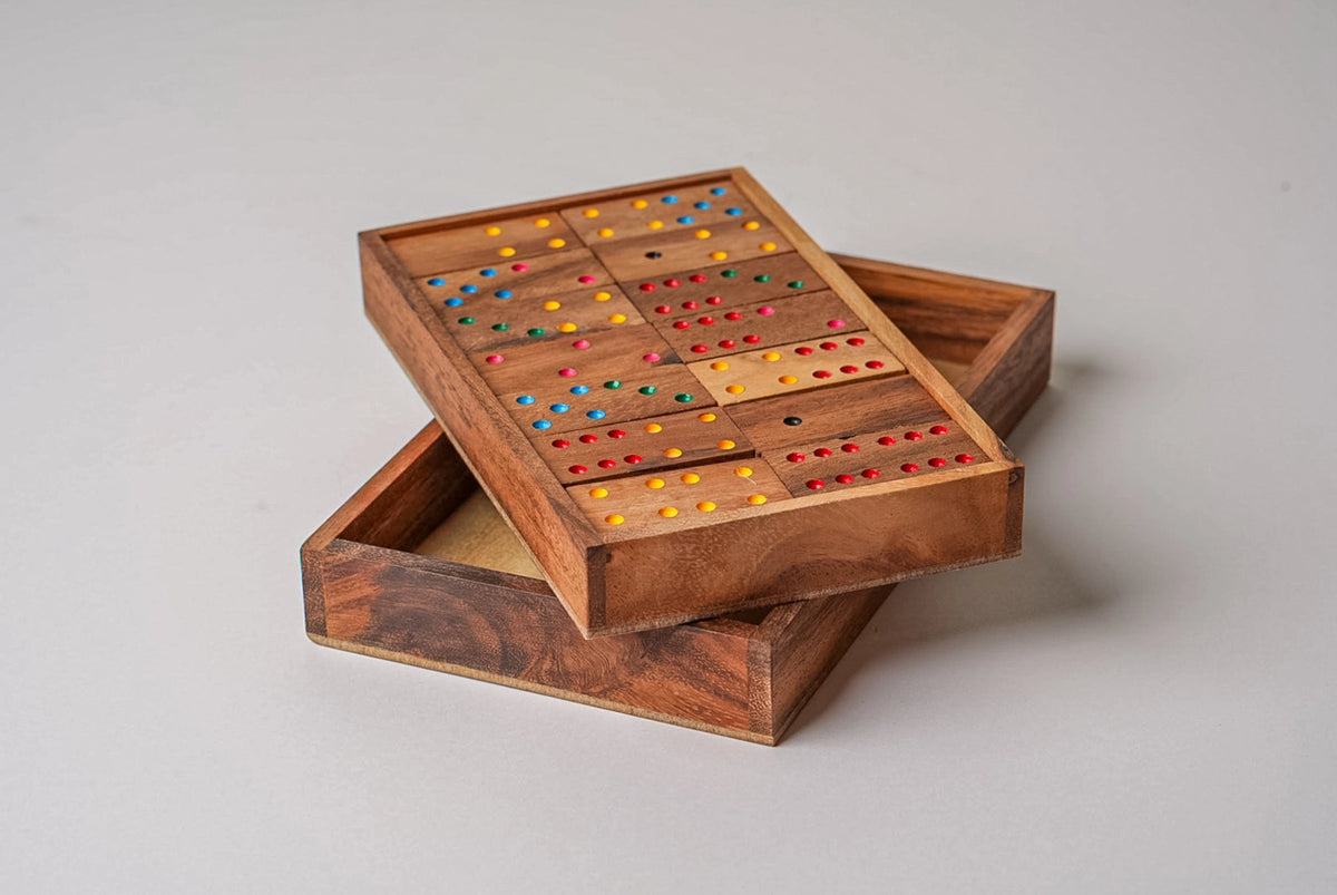 Classic Mango Wood Domino Set