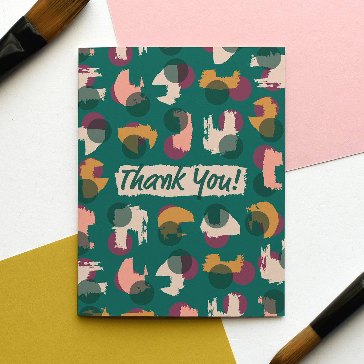 Abstract Modern Thank You Recycled Greeting Card - Set of 8