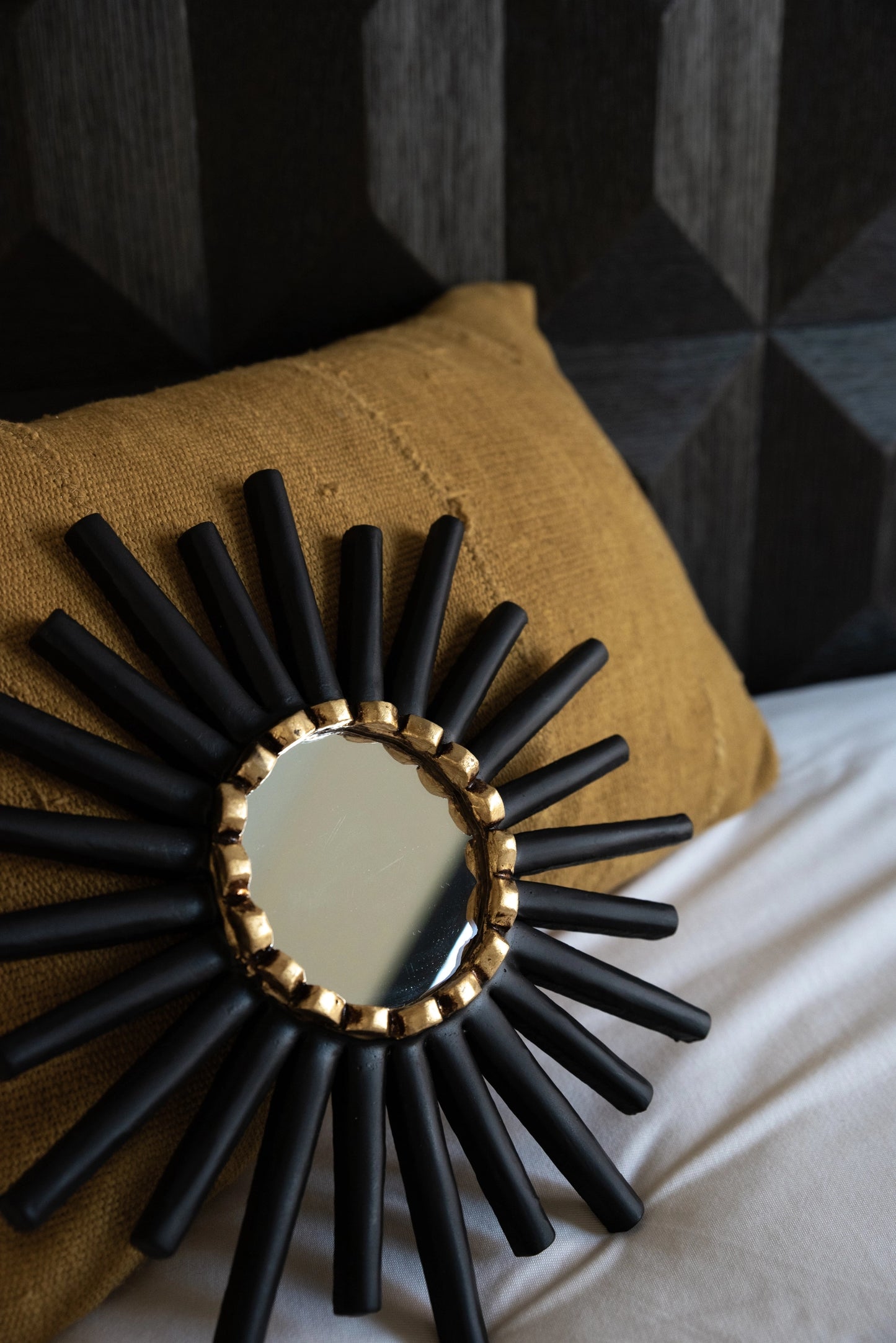 Peruvian Black Sunburst Wall Mirror