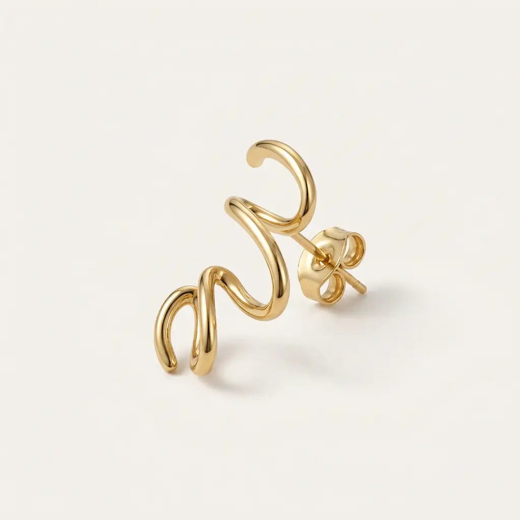 14K Gold Filled Sculptural Ribbon Earrings