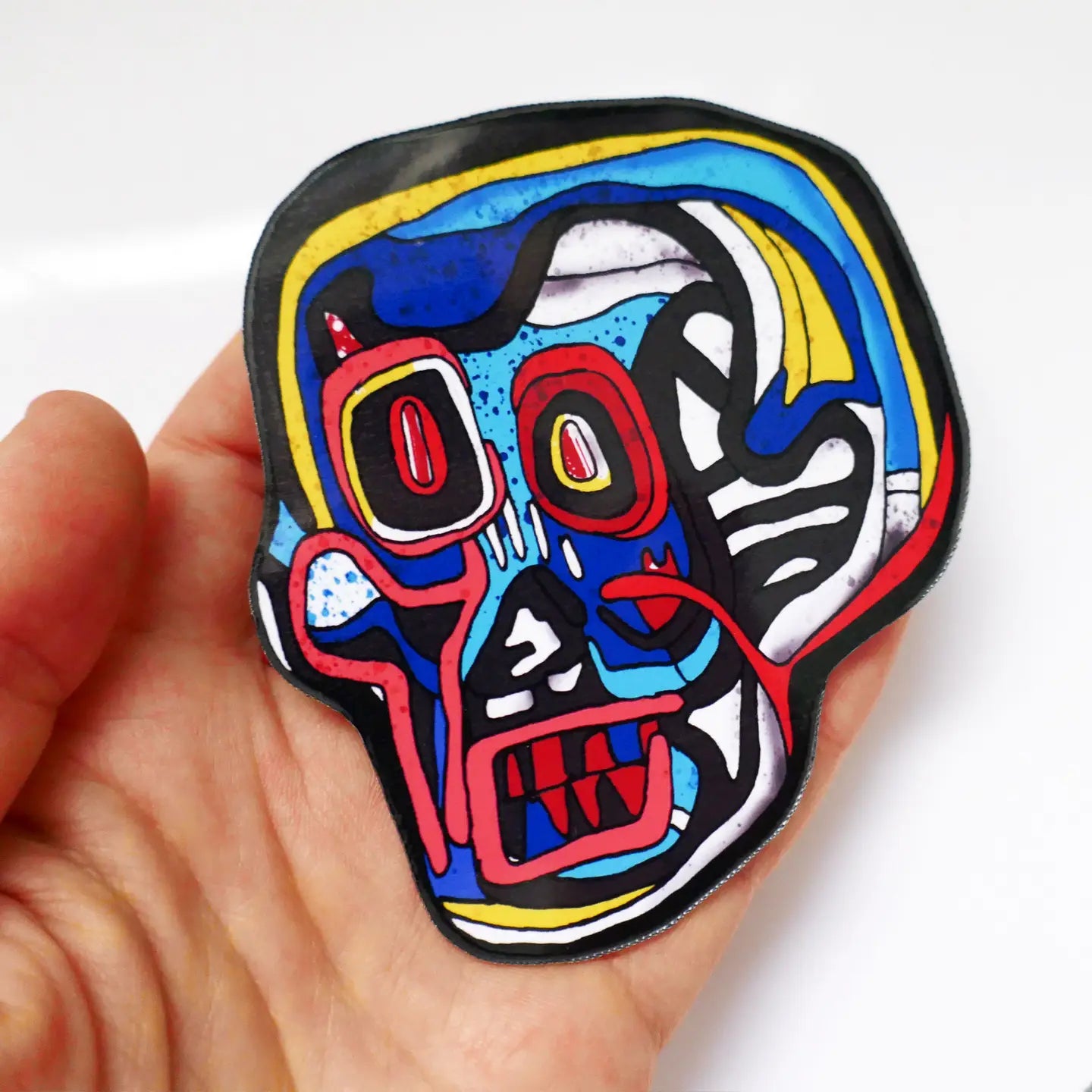 Basquiat-Inspired Scull Magnet