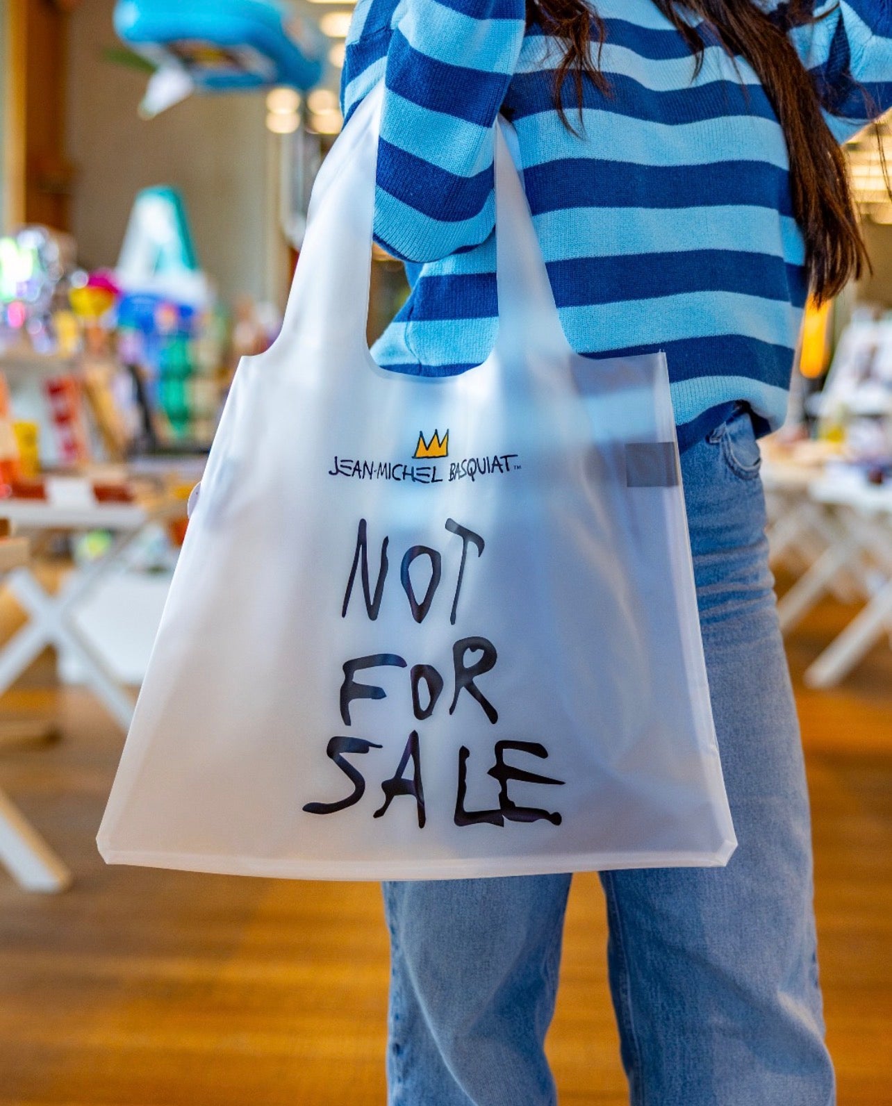 Jean-Michel Basquiat Not for Sale Transparent Bag