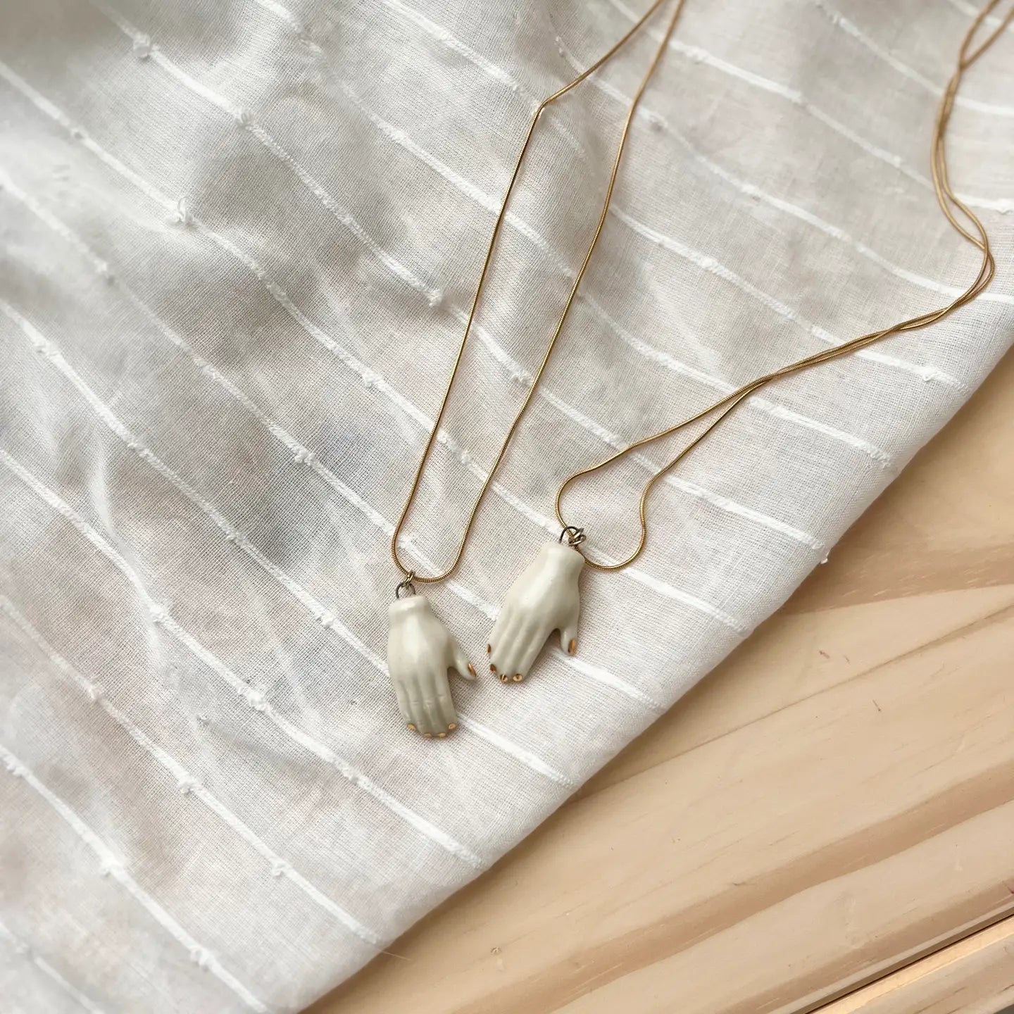 White Ceramic Hand Pendant