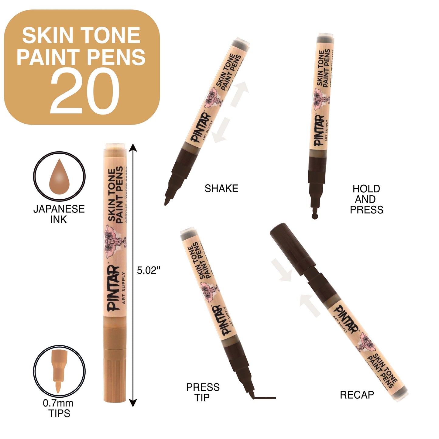 Skin Tone Pintar Acrylic Paint Pen Set of 20