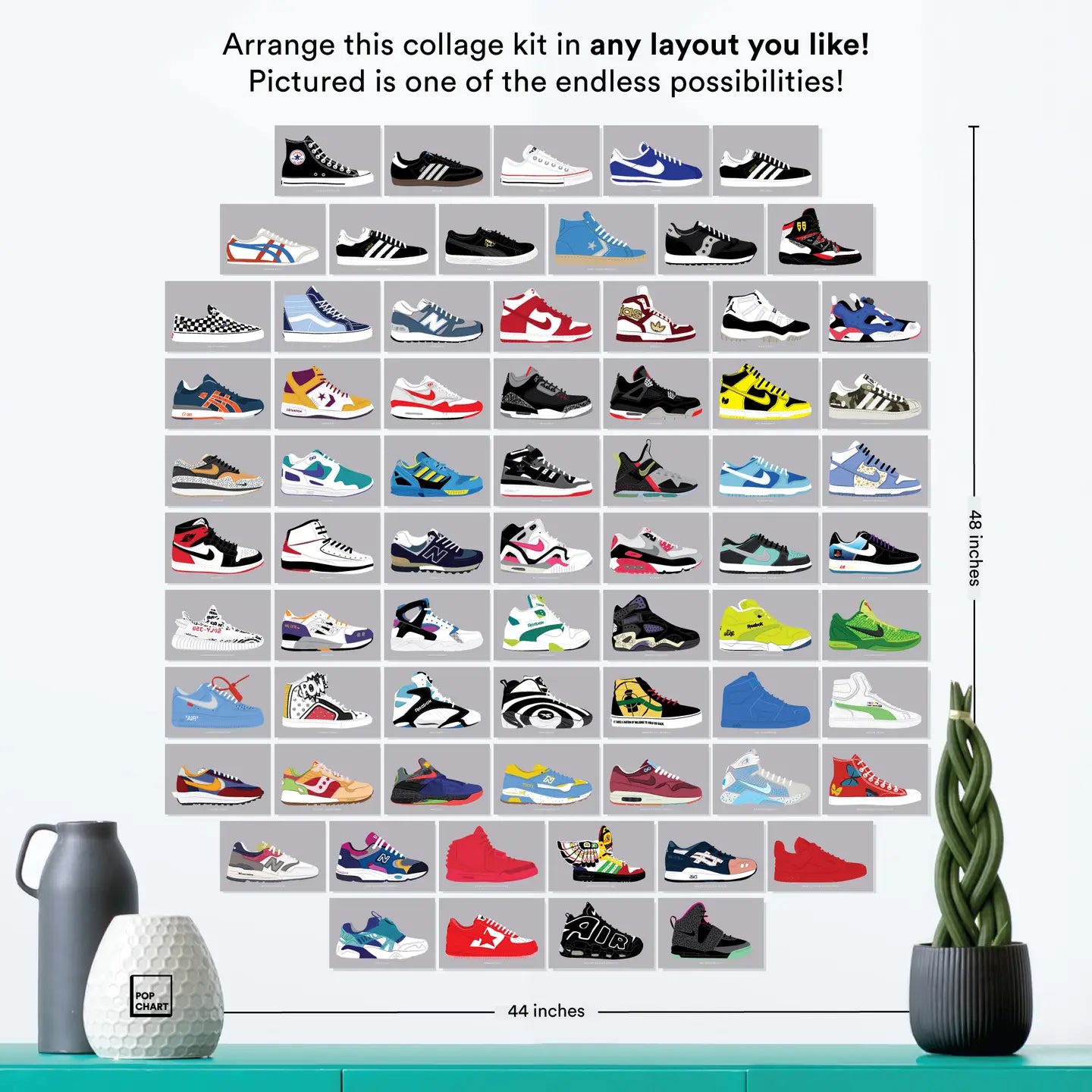 Sneakers Wall Collage Kit - 70 Art Prints