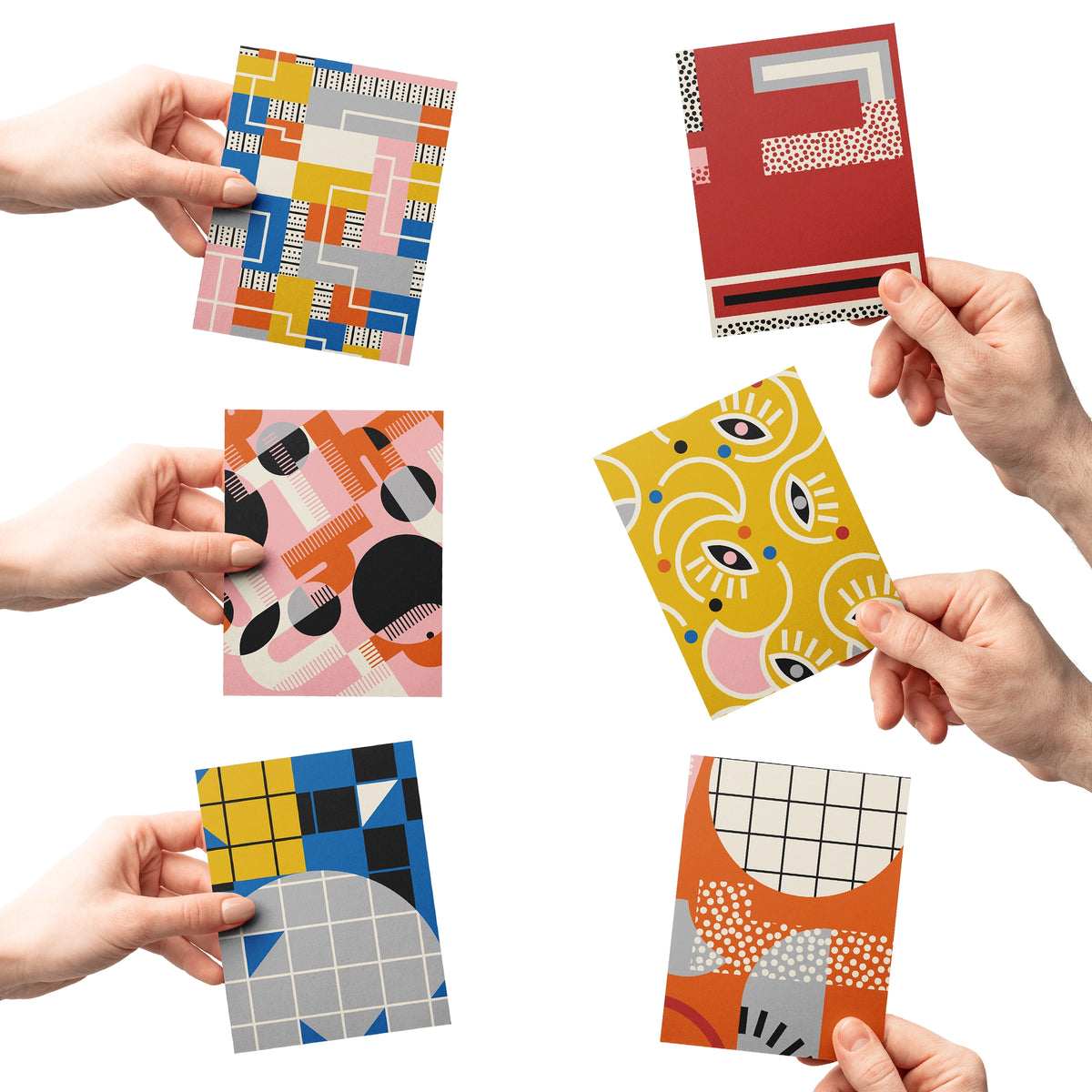 Bauhaus Inspired Recycled Everyday Note Card #2 - Set of 6