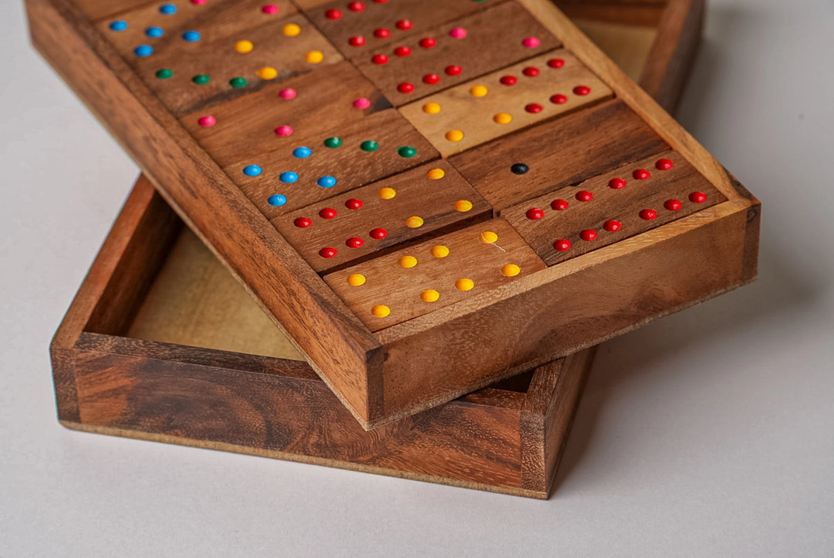 Classic Mango Wood Domino Set