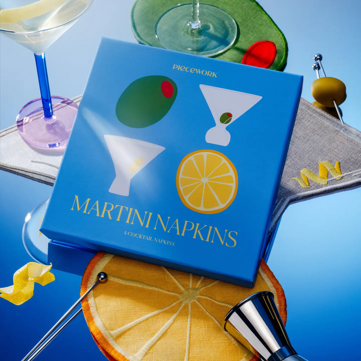 Martini Cocktail Napkins - Set of 4