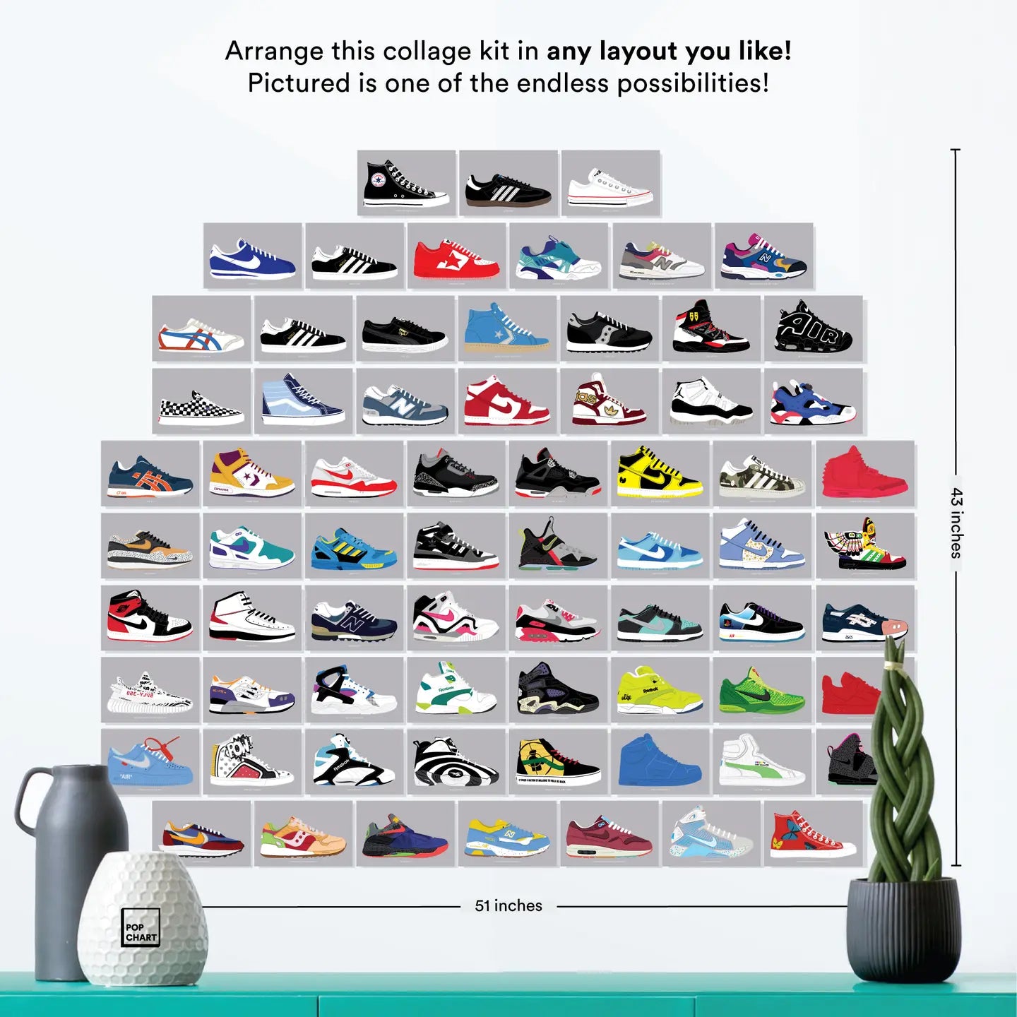 Sneakers Wall Collage Kit - 70 Art Prints