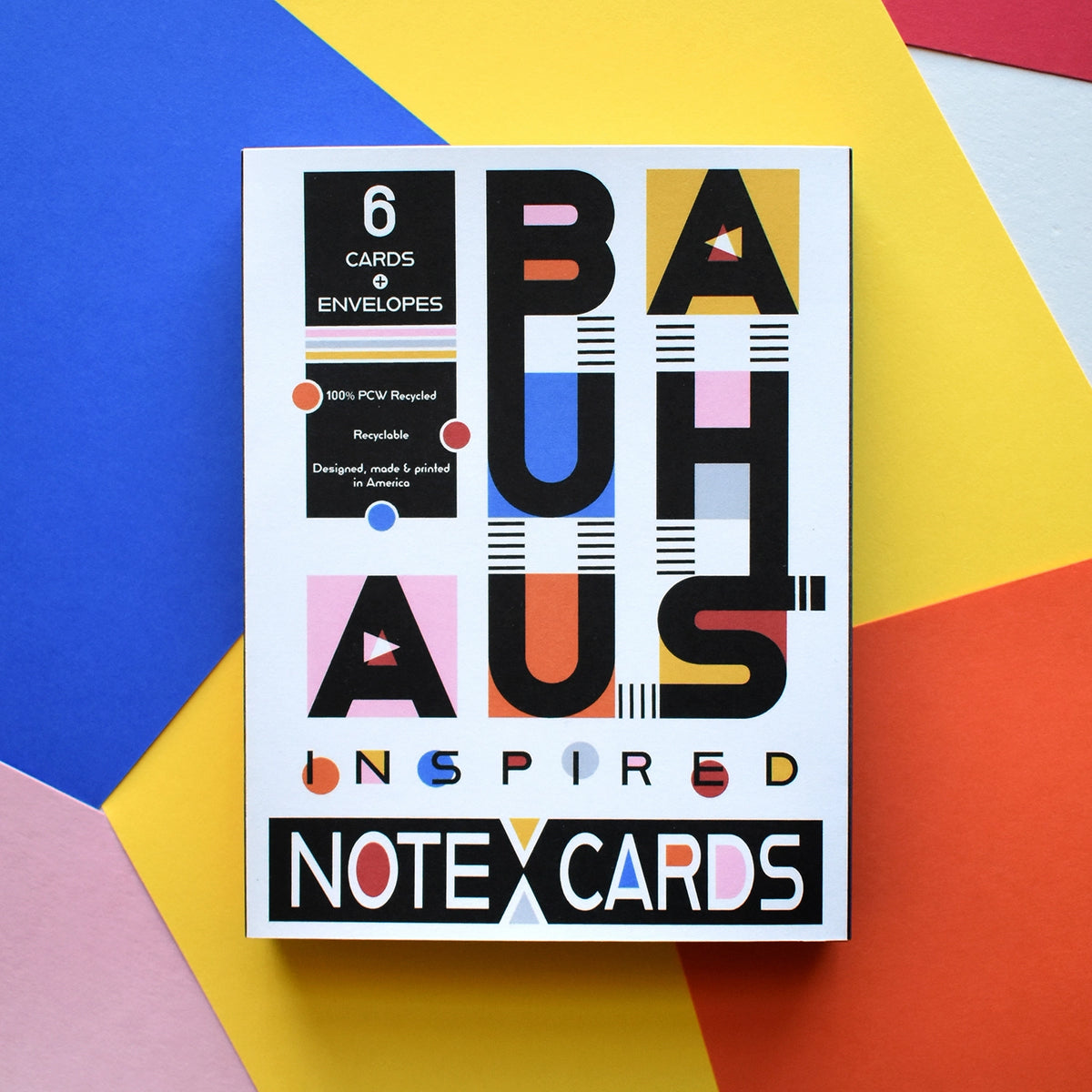 Bauhaus Inspired Recycled Everyday Note Card #2 - Set of 6