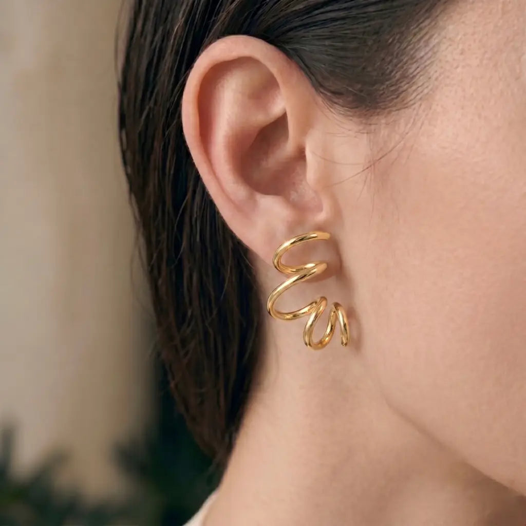 14K Gold Filled Sculptural Ribbon Earrings