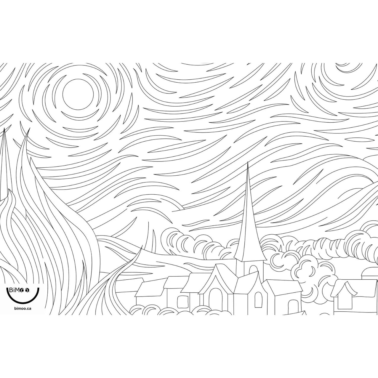 BiMoo Coloring Cloth Placemat - The Starry Night/The Scream
