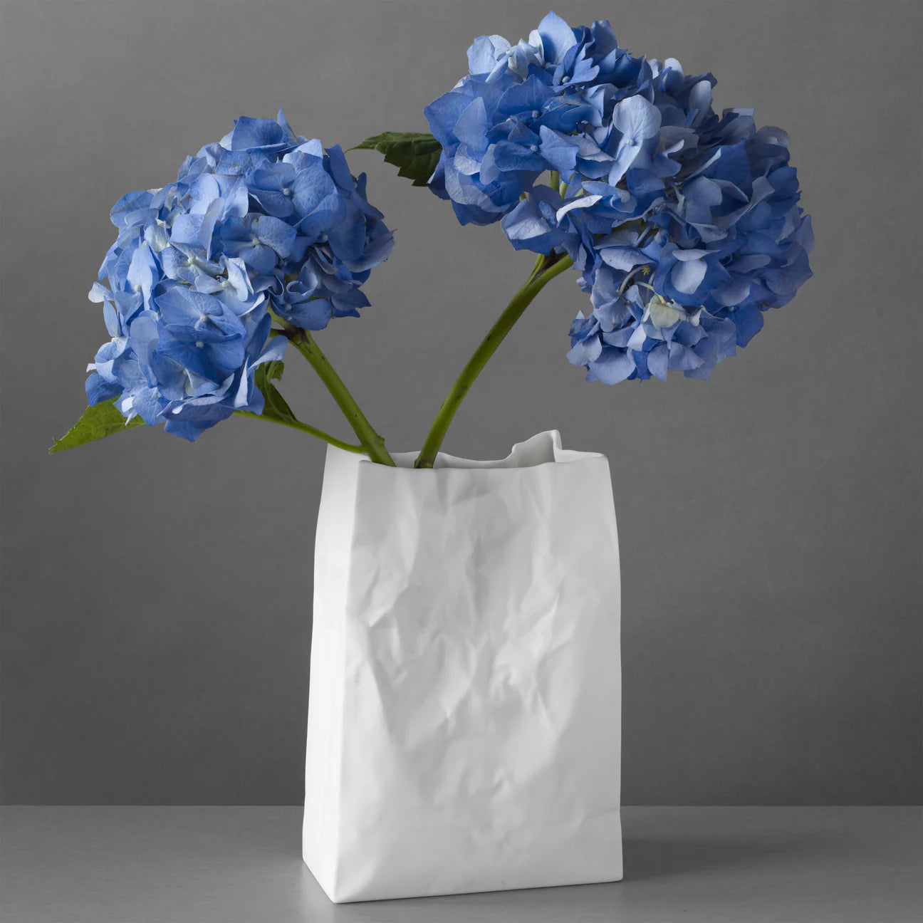 Crinkle White Bag Vase