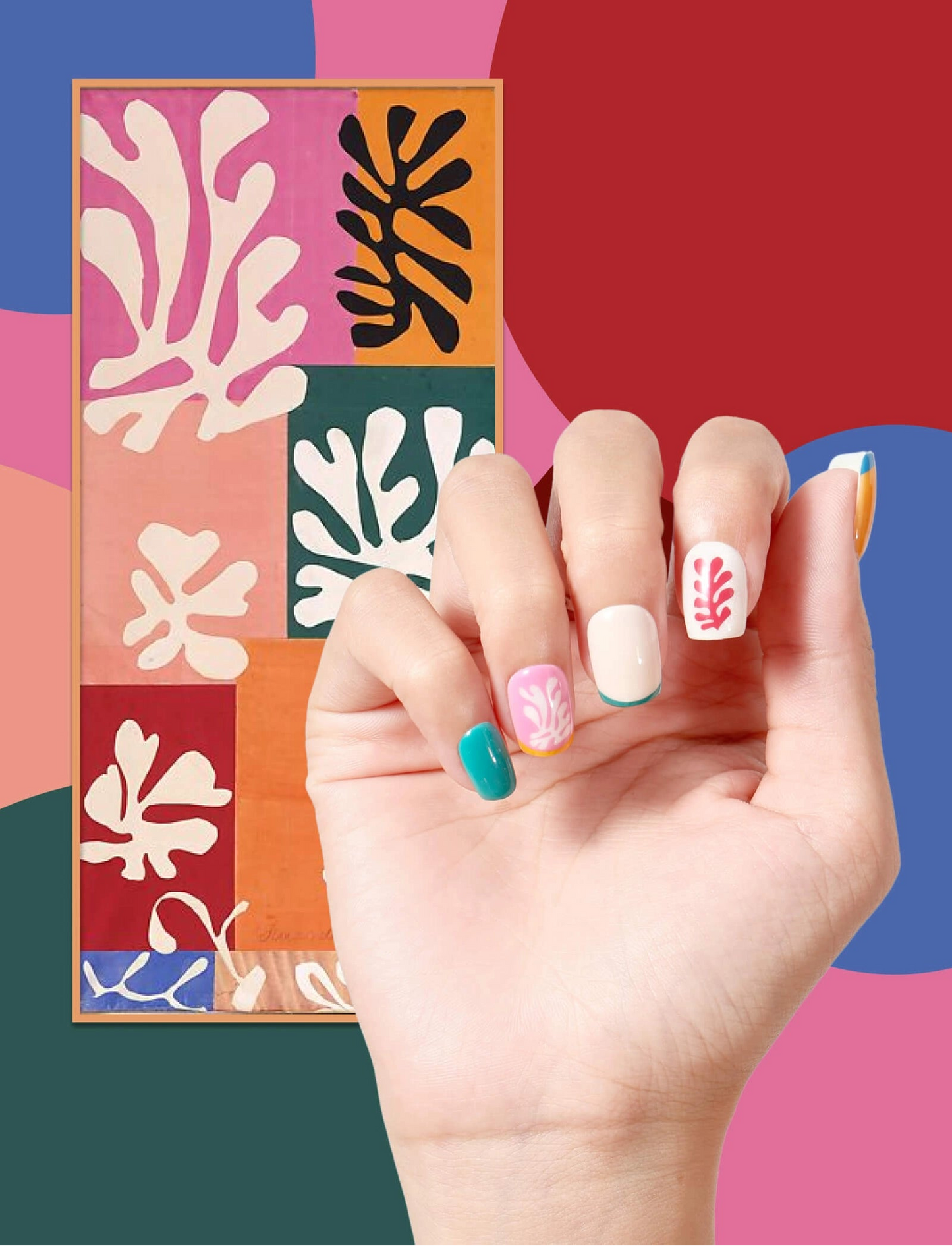 Henri Matisse Snow Flowers Press-On Nails - Square Shape