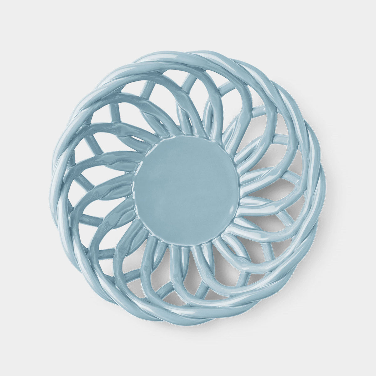 Small Sicilia Ceramic Basket — Light Blue