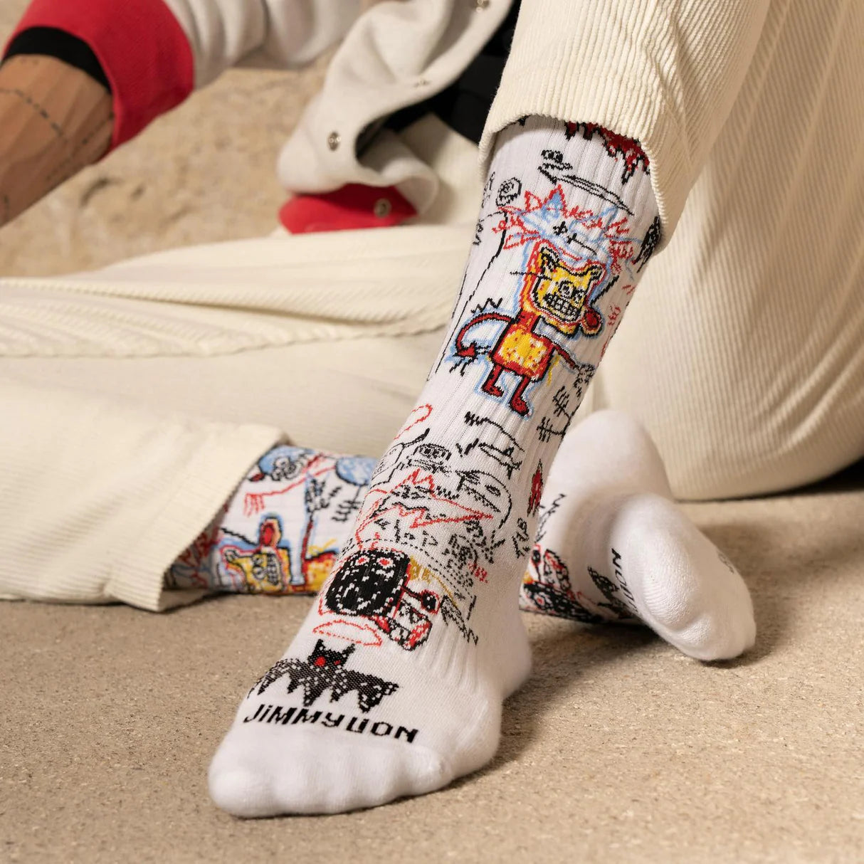 Basquiat Athletic Socks Cream Box - Set of 3-Pack