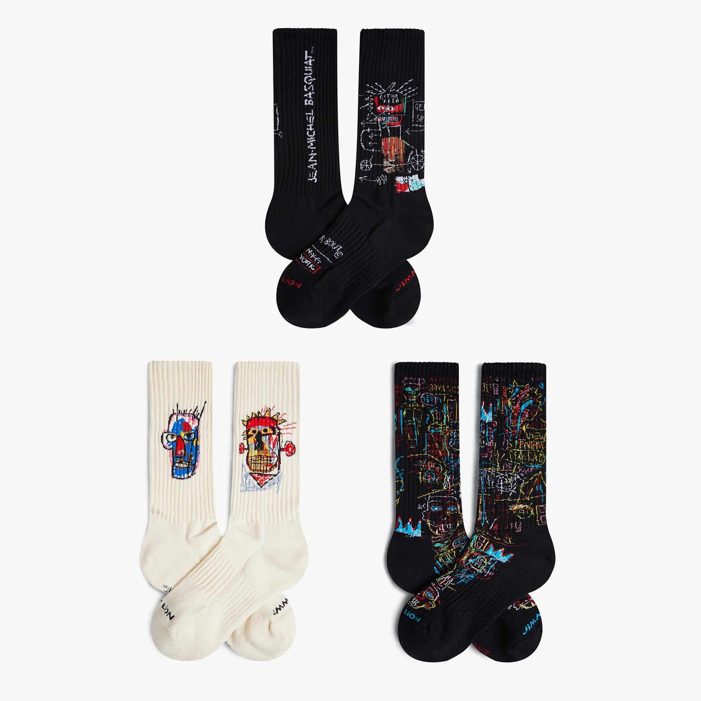 Basquiat Athletic Socks Black Box - Set of 3-Pack