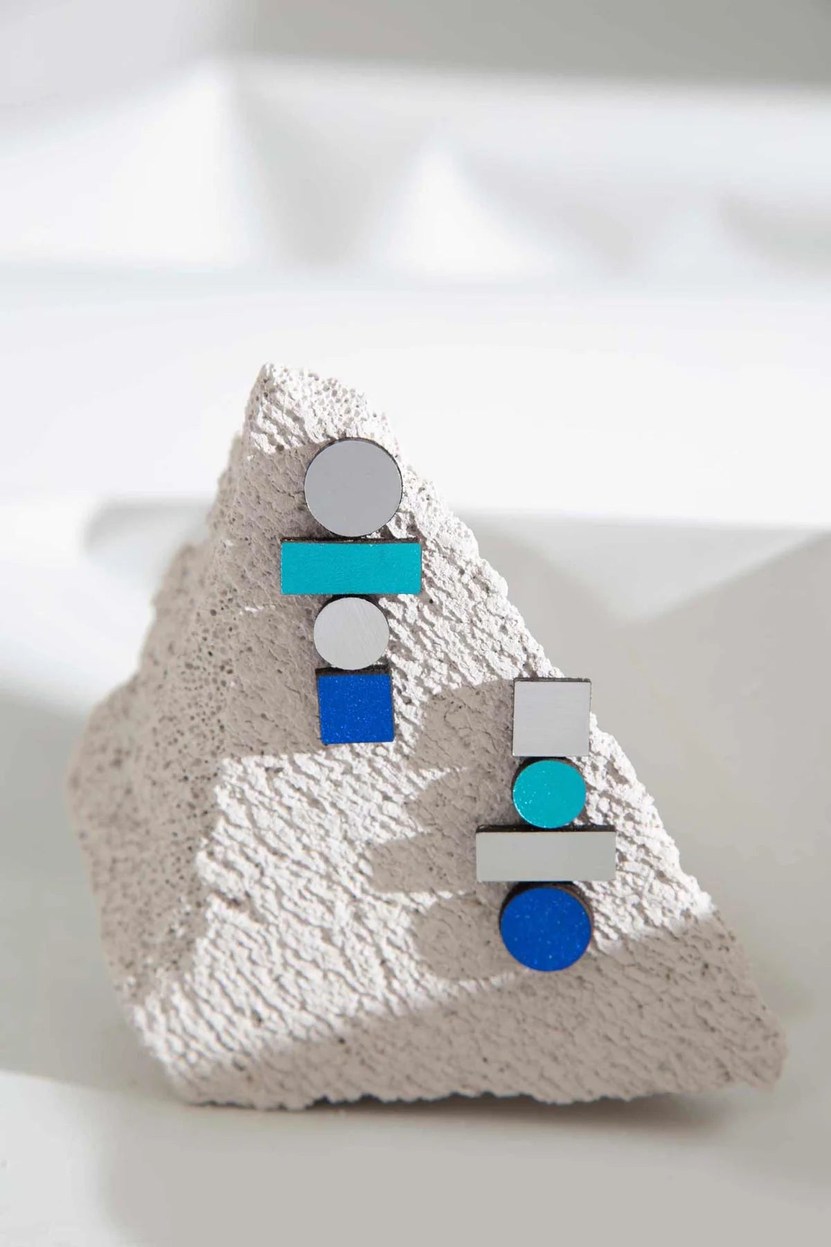 Bauhaus Earrings - Silver + Cool Colors