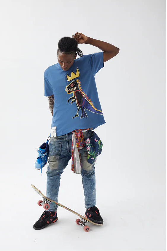 Jean-Michel Basquiat “Pez” Premium T-Shirt - Slate Blue