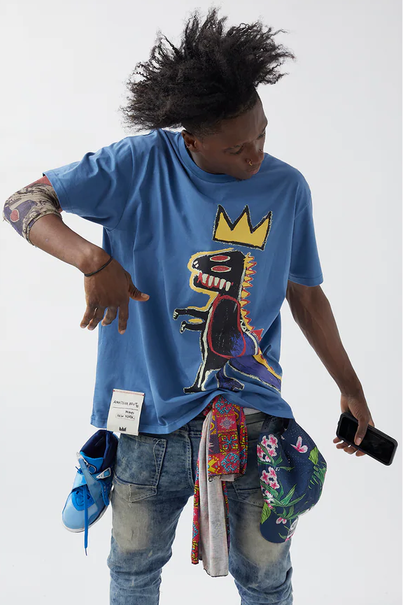 Jean-Michel Basquiat “Pez” Premium T-Shirt - Slate Blue