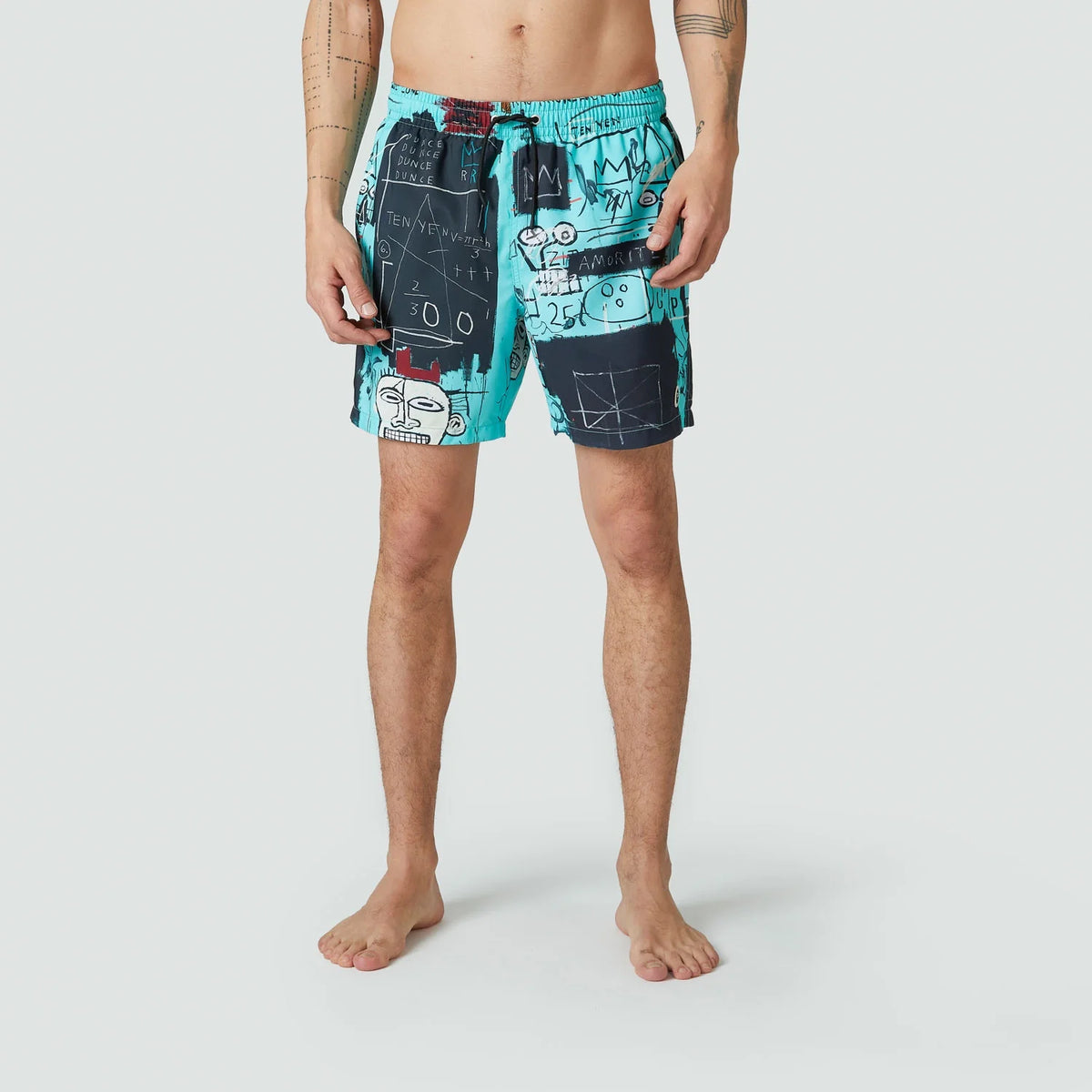 Basquiat Equals Pi Swim Shorts
