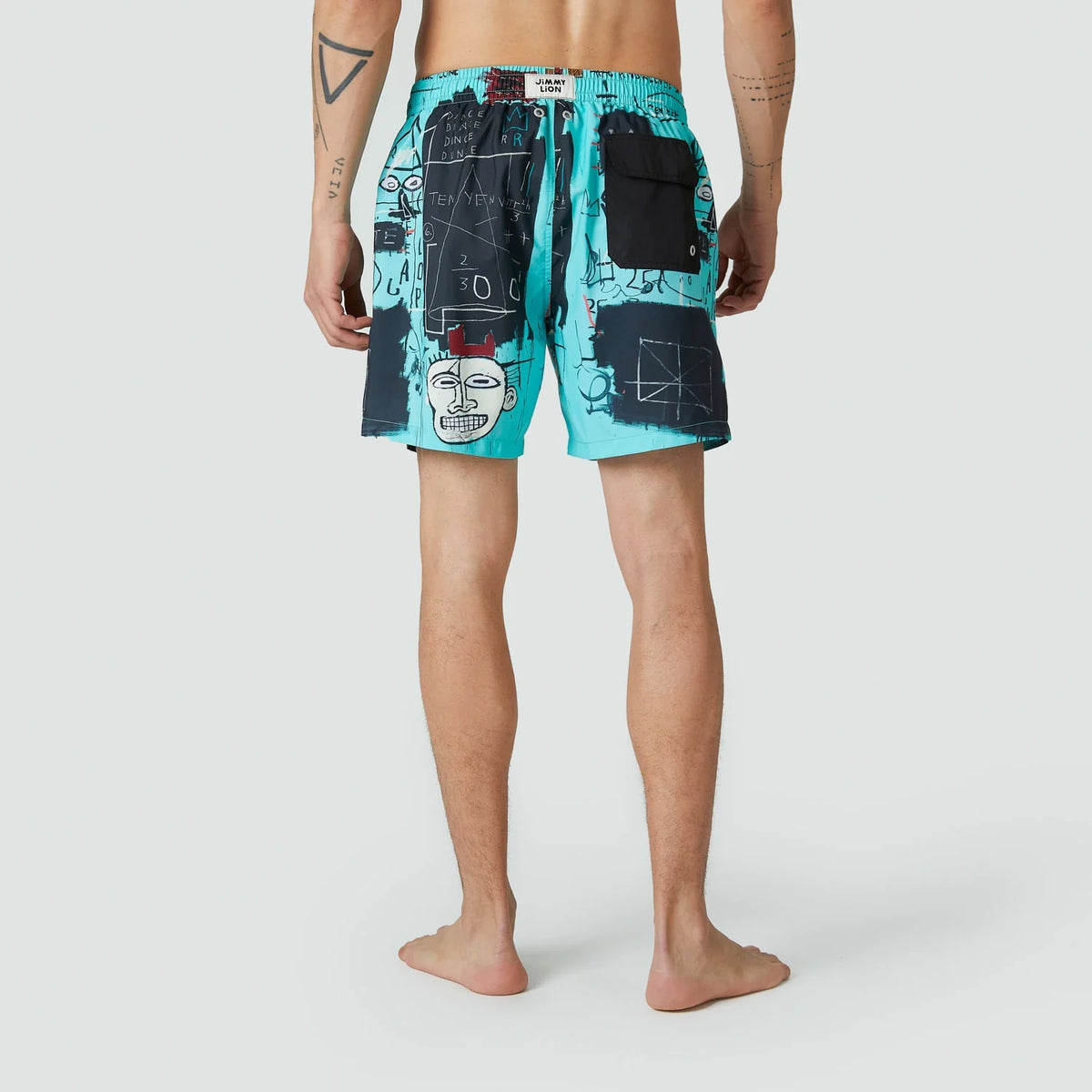 Basquiat Equals Pi Swim Shorts