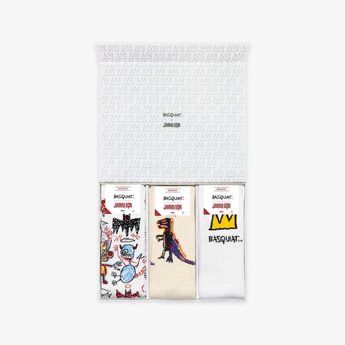 Basquiat Athletic Socks Cream Box - Set of 3-Pack