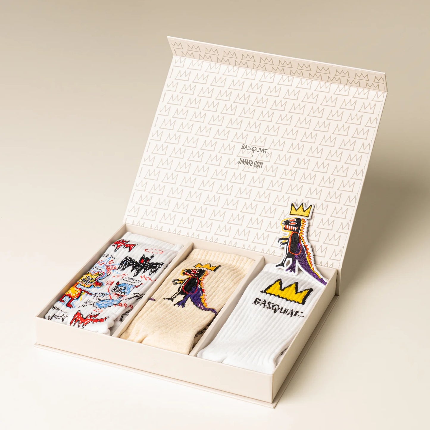 Basquiat Athletic Socks Cream Box - Set of 3-Pack