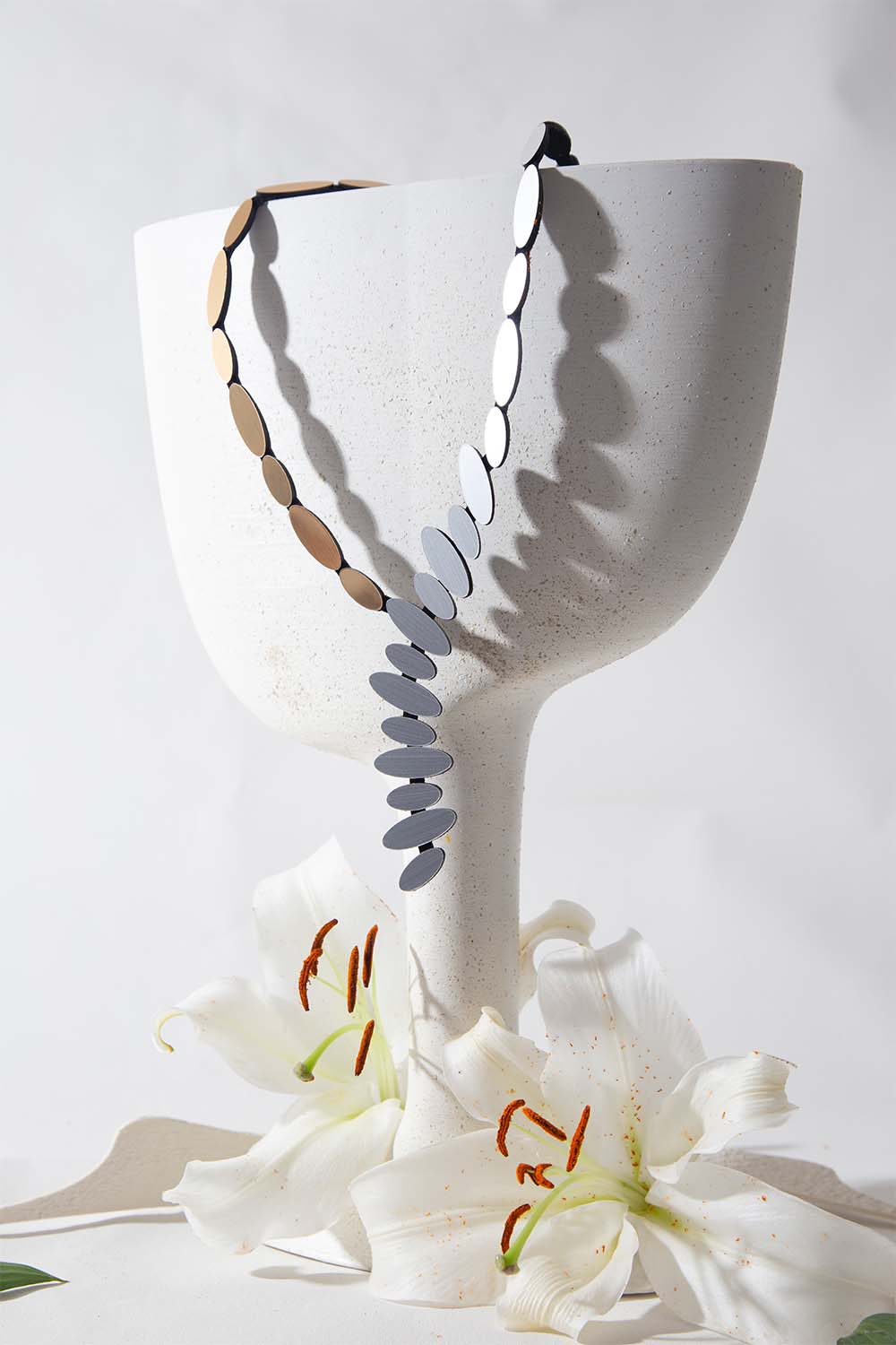 Colors Petals Y Necklace - Silver + Gold