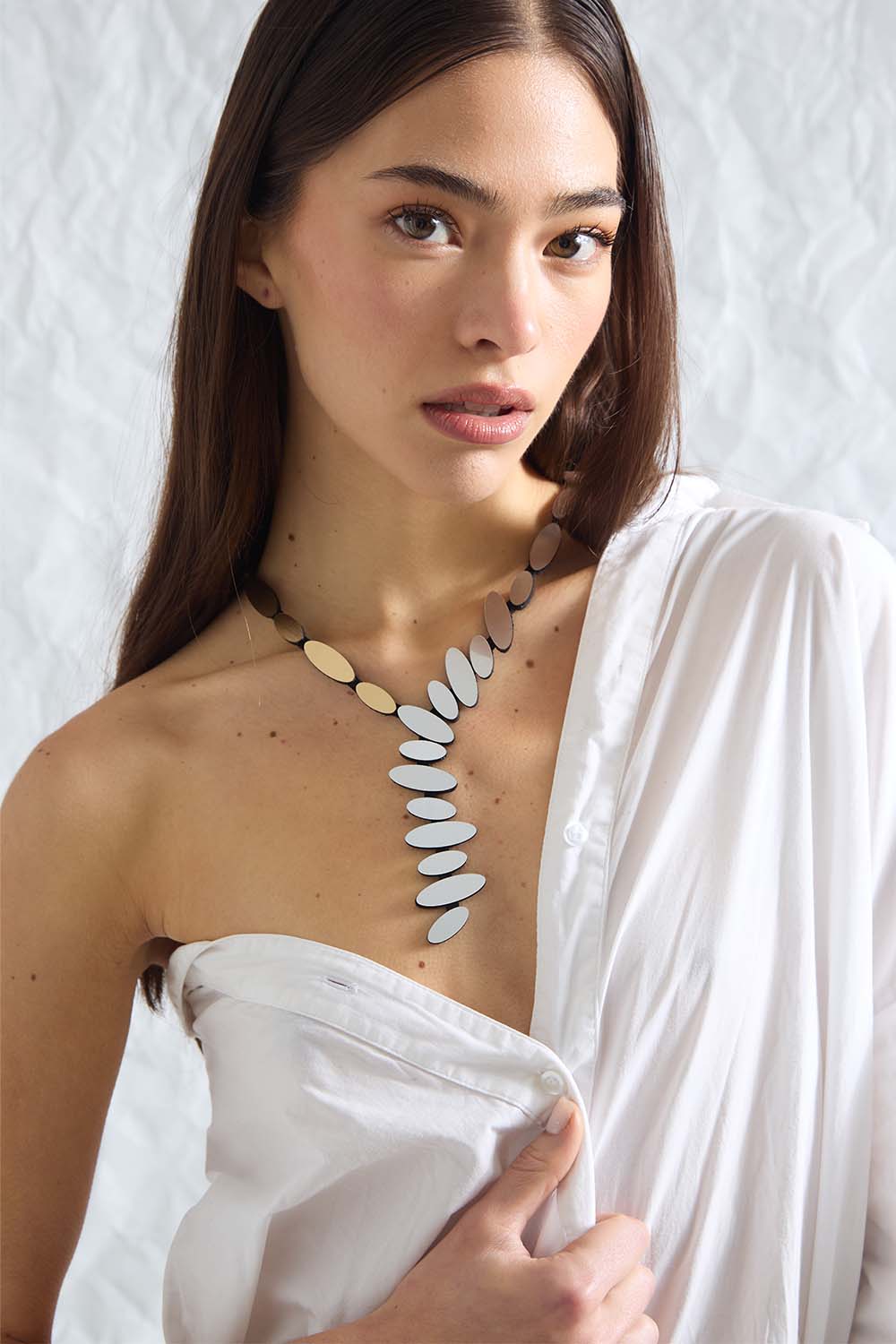 Colors Petals Y Necklace - Silver + Gold